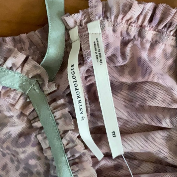 NWT By Anthropologie Sheer Mesh Dress - Size XXS- Pink Combo - Picture 8 of 10